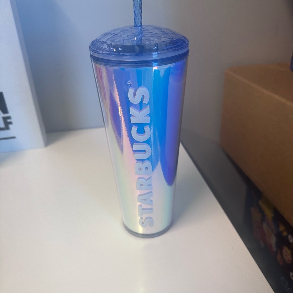 Starbucks holographic iridescent tumbler cup spring 2023